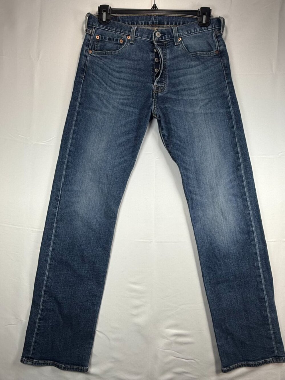 Levis 501 Jeans Mens 32x32 Blue Original Fit Straight Leg Button Fly Stretch